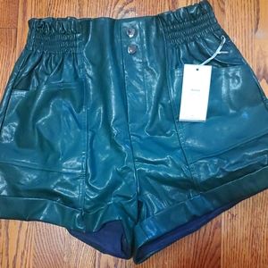 Faux leather shorts